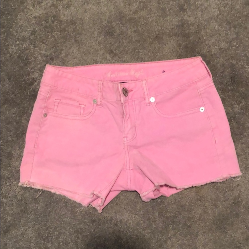 Pink jean shorts